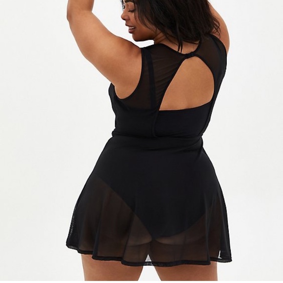 NWT Black mesh peplum long length swim dress!! - Picture 2 of 4